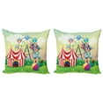 thumbnail image 1 of Ambesonne Colorful Throw Pillow Cover 2 Pack, Clown Inflatable Ball, 24", Multicolor, 1 of 5