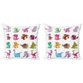 thumbnail image 1 of Ambesonne Colorful Throw Pillow Cover 2 Pack, Dinosaurs Extinction, 20", Multicolor, 1 of 6
