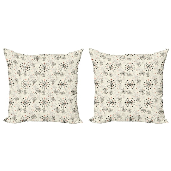 Ambesonne Colorful Throw Pillow Cover 2 Pack, Dotted Wheel Like Circles, 20", Multicolor
