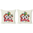 thumbnail image 1 of Ambesonne Colorful Throw Pillow Cover 2 Pack, Funky Pop Birthday, 20", Multicolor, 1 of 2
