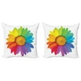 thumbnail image 1 of Ambesonne Colorful Throw Pillow Cover 2 Pack, Hippie Daisy Spring, 16", Multicolor, 1 of 5