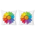 thumbnail image 1 of Ambesonne Colorful Throw Pillow Cover 2 Pack, Hippie Daisy Spring, 20", Multicolor, 1 of 6