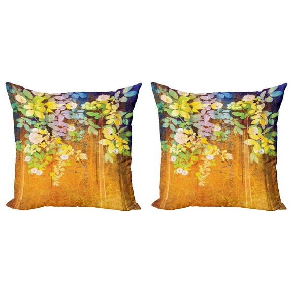 Ambesonne Colorful Throw Pillow Cover 2 Pack, Misty Backdrop, 18", Multicolor