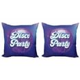 thumbnail image 1 of Ambesonne Colorful Throw Pillow Cover 2 Pack, Retro Letter Disco Ball, 24", Purple Blue White, 1 of 2