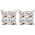thumbnail image 1 of Ambesonne Colorful Throw Pillow Cover 2 Pack, Seashell Coral Reef, 16", Multicolor, 1 of 6