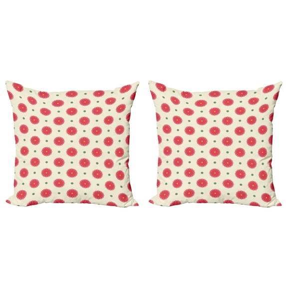 Ambesonne Colorful Throw Pillow Cover 2 Pack, Spring Geometric Mix, 24", Multicolor