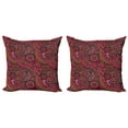thumbnail image 1 of Ambesonne Colorful Throw Pillow Cover 2 Pack, Traditional Art, 16", Dark Coral Orange Green, 1 of 2