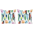 thumbnail image 1 of Ambesonne Colorful Throw Pillow Cover 2 Pack, Watercolor Abstract Boho, 16", White and Multicolor, 1 of 5