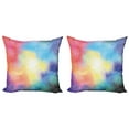 thumbnail image 1 of Ambesonne Colorful Throw Pillow Cover 2 Pack, Watercolor Star Galaxy, 20", Multicolor, 1 of 2
