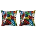 thumbnail image 1 of Ambesonne Colorful Throw Pillow Cover 2 Pack, Words Composition Love, 18", Multi, 1 of 7
