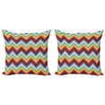thumbnail image 1 of Ambesonne Colorful Throw Pillow Cover 2 Pack, Zigzag Sharp Vibrant, 18", Multicolor, 1 of 6