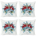 thumbnail image 1 of Ambesonne Colorful Throw Pillow Cover 4 Pack, Anchor Bones Skeleton, 18", Red Blue Sand Brown, 1 of 5