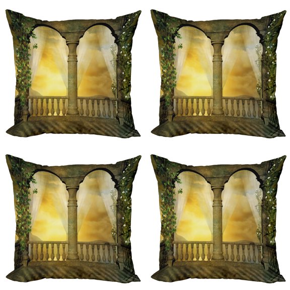 Ambesonne Colorful Throw Pillow Cover 4 Pack, Art, 24", Multicolor