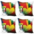 thumbnail image 1 of Ambesonne Colorful Throw Pillow Cover 4 Pack, Basketball Modern Art, 18", Multicolor, 1 of 7