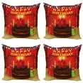 thumbnail image 1 of Ambesonne Colorful Throw Pillow Cover 4 Pack, Birthday Party Cake, 16", Multicolor, 1 of 6
