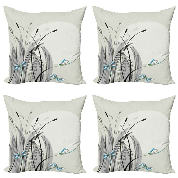 Ambesonne Colorful Throw Pillow Cover 4 Pack, Boho Nature Spring, 18", Multicolor