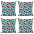 thumbnail image 1 of Ambesonne Colorful Throw Pillow Cover 4 Pack, Butterflies Letterings, 20", Multicolor, 1 of 6