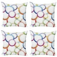 thumbnail image 1 of Ambesonne Colorful Throw Pillow Cover 4 Pack, Circles Rounds Pattern, 18", Multicolor, 1 of 6