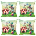 thumbnail image 1 of Ambesonne Colorful Throw Pillow Cover 4 Pack, Clown Inflatable Ball, 18", Multicolor, 1 of 5