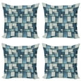 thumbnail image 1 of Ambesonne Colorful Throw Pillow Cover 4 Pack, Denim Sewings, 16", Pale Blue Blue, 1 of 2