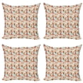 thumbnail image 1 of Ambesonne Colorful Throw Pillow Cover 4 Pack, Forest Foliage Animals, 24", Multicolor, 1 of 2