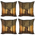 thumbnail image 1 of Ambesonne Colorful Throw Pillow Cover 4 Pack, Greece Olive Trees, 24", Multicolor, 1 of 5