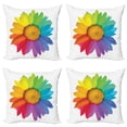 thumbnail image 1 of Ambesonne Colorful Throw Pillow Cover 4 Pack, Hippie Daisy Spring, 18", Multicolor, 1 of 6