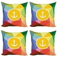 thumbnail image 1 of Ambesonne Colorful Throw Pillow Cover 4 Pack, Holiday Sailor Summer, 18", Multicolor, 1 of 5