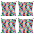 thumbnail image 1 of Ambesonne Colorful Throw Pillow Cover 4 Pack, Lively and Geometrical, 24", Multicolor, 1 of 5