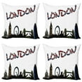 thumbnail image 1 of Ambesonne Colorful Throw Pillow Cover 4 Pack, London Tower Cartoon, 24", Multicolor, 1 of 6