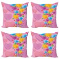 thumbnail image 1 of Ambesonne Colorful Throw Pillow Cover 4 Pack, Love Romantic Hearts, 18", Multicolor, 1 of 7