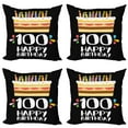 thumbnail image 1 of Ambesonne Colorful Throw Pillow Cover 4 Pack, Milestone Party, 18", Multicolor, 1 of 7