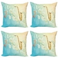 thumbnail image 1 of Ambesonne Colorful Throw Pillow Cover 4 Pack, Musical Notes Vibes, 18", Multicolor, 1 of 6