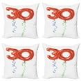 thumbnail image 1 of Ambesonne Colorful Throw Pillow Cover 4 Pack, Red Balloons Ribbons, 24", Red Blue Green, 1 of 7