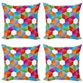 thumbnail image 1 of Ambesonne Colorful Throw Pillow Cover 4 Pack, Retro Mosaic Triangle, 16", Multicolor, 1 of 7