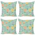 thumbnail image 1 of Ambesonne Colorful Throw Pillow Cover 4 Pack, Retro Travel Balloons, 20", Blue Orange Purple, 1 of 2