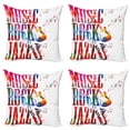 thumbnail image 1 of Ambesonne Colorful Throw Pillow Cover 4 Pack, Rock Jazz Lettering, 18", Multicolor, 1 of 5