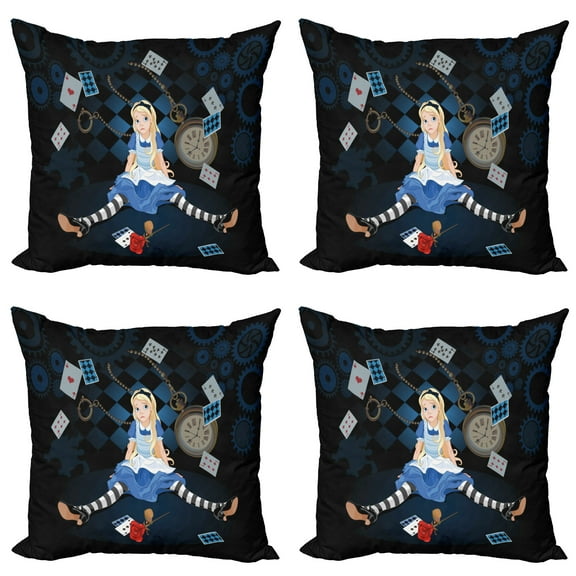 Ambesonne Colorful Throw Pillow Cover 4 Pack, Rose Flowers, 16", Multicolor