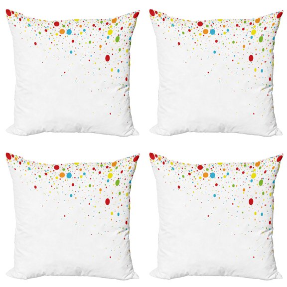 Ambesonne Colorful Throw Pillow Cover 4 Pack, Spots Like, 20", Multicolor