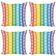 thumbnail image 1 of Ambesonne Colorful Throw Pillow Cover 4 Pack, Stripe Rainbow Pattern, 20", Multicolor, 1 of 5