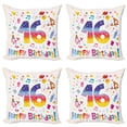 thumbnail image 1 of Ambesonne Colorful Throw Pillow Cover 4 Pack, Teen Celebration, 24", Multicolor, 1 of 5
