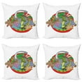 thumbnail image 1 of Ambesonne Colorful Throw Pillow Cover 4 Pack, Tropical Plants Leaves, 24", Multicolor, 1 of 6