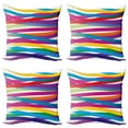 thumbnail image 1 of Ambesonne Colorful Throw Pillow Cover 4 Pack, Vibrant Ribbon Design, 24", Multicolor, 1 of 6