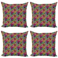 thumbnail image 1 of Ambesonne Colorful Throw Pillow Cover 4 Pack, Vibrant Round Spots, 18", Multicolor, 1 of 2