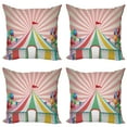 thumbnail image 1 of Ambesonne Colorful Throw Pillow Cover 4 Pack, Vintage Circus Balloons, 18", Multicolor, 1 of 7