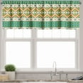 thumbnail image 1 of Ambesonne Colorful Valance Pack of 2, Ethnic Geometric Shapes, 54"X12", Pistachio Green Orange, 1 of 3