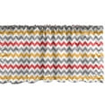 thumbnail image 1 of Ambesonne Colorful Window Valance, Abstract Retro Chevron, 54" X 12", Grey Marigold Red, 1 of 3