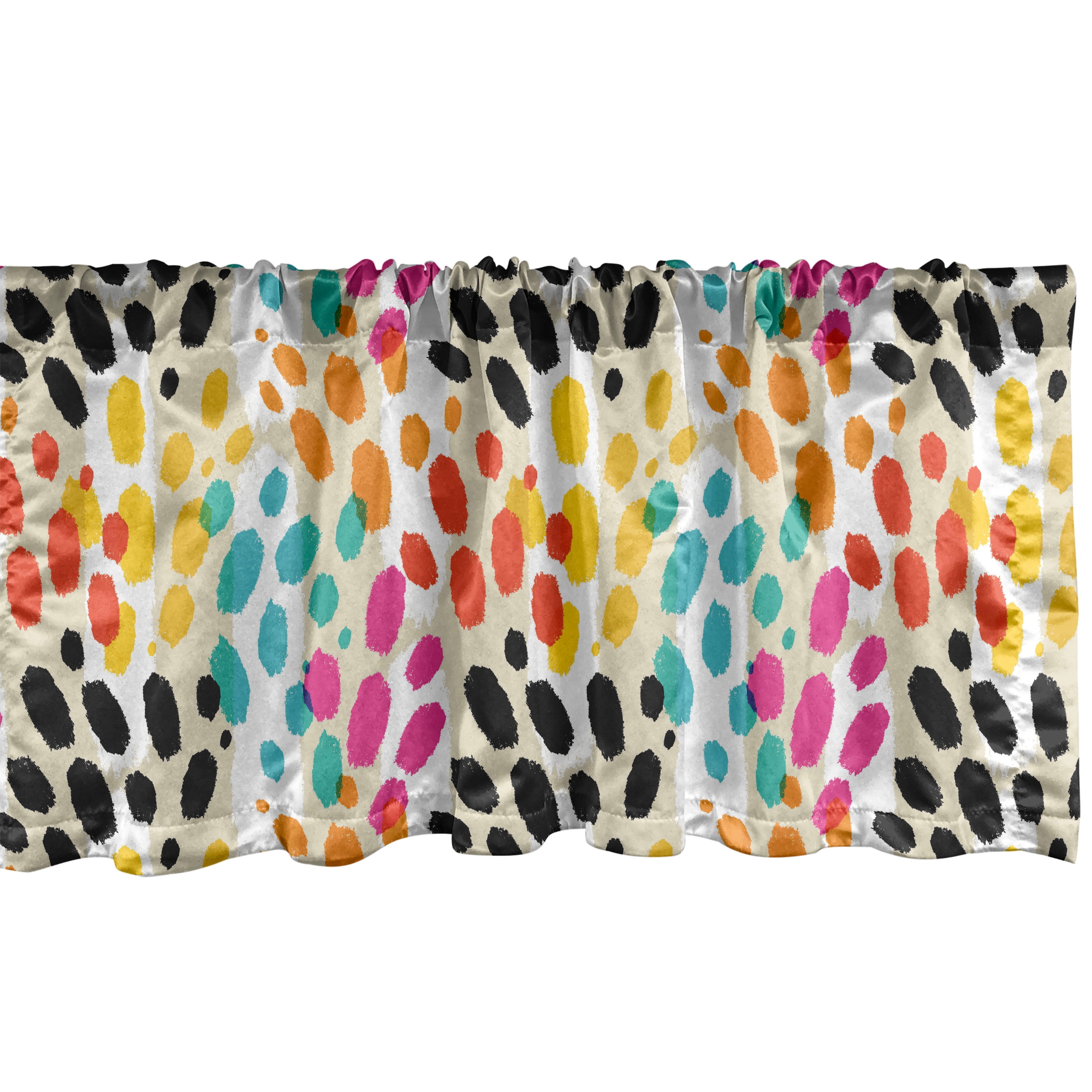 Multicolor Valance Ambesonne Colorful Window Valance, Animal Skin Spots Stripes, 54