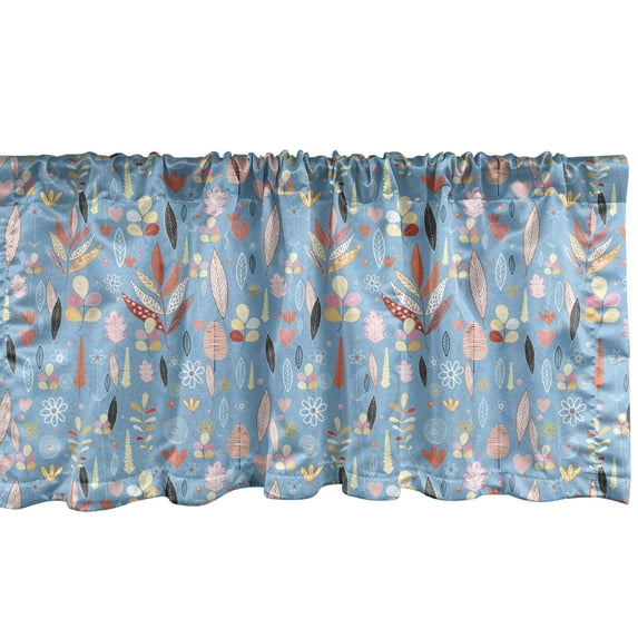 Ambesonne Colorful Window Valance, Autumn Leaves Garden, 54" X 18", Multicolor