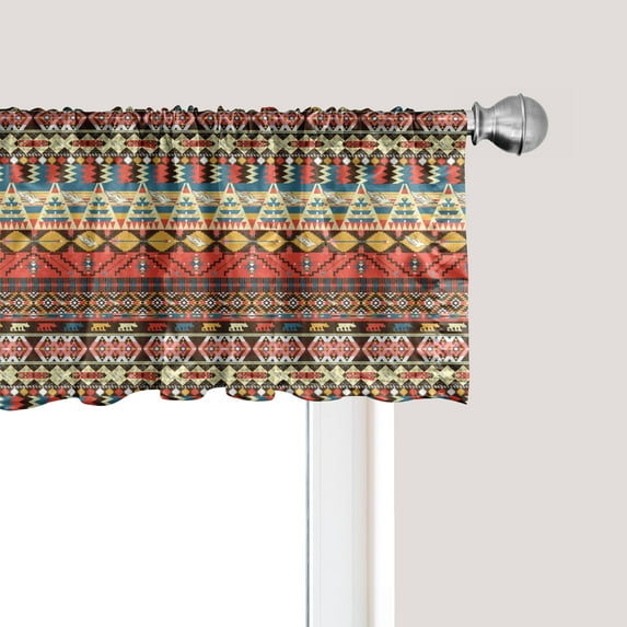 Ambesonne Colorful Window Valance, Aztec Birds Arrows, 54" X 18", Multicolor